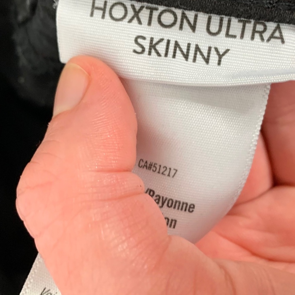 Paige Hoxton Ultra Skinny Jeans Button Fly Black Fog Luxe Coating High Waist - Picture 13 of 15